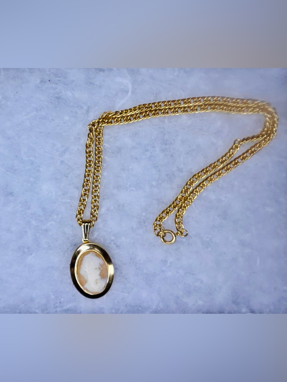 Gold Cameo Pendant Necklace - Classic Women's Jewelry